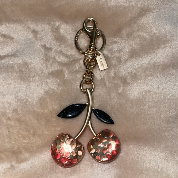 Authentic Coach Cherry Keychain with Gold and Red Accents - Picture 4 of 4